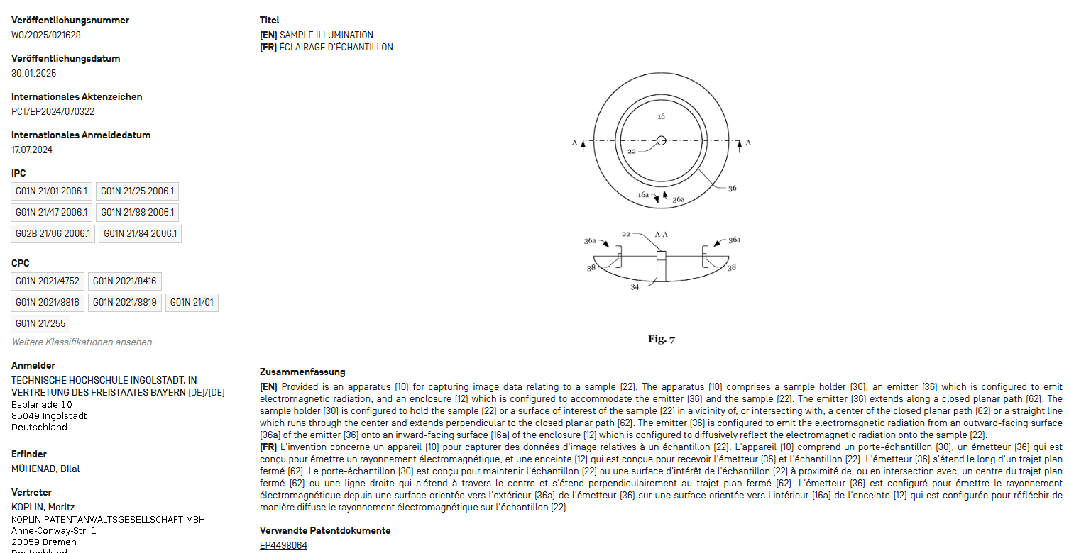 EP4130720 Object Illumination Patent